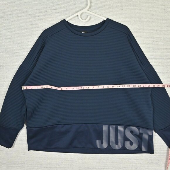 Nike Dri-Fit Just Do It Big Logo Activewear Athletic Navy Blue Sweatshirt Sz XL - Picture 13 of 16